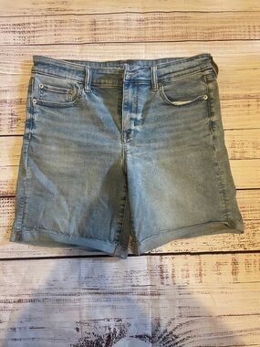 American Eagle Outfitters Light Blue Skinny Bermuda Denim Shorts
